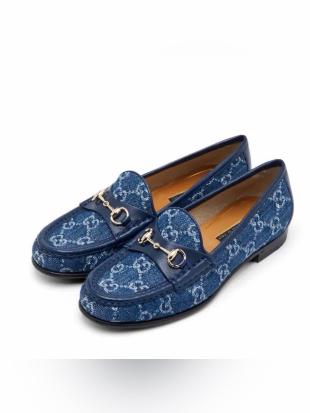 Gucci 1953 Horsebit GG Denim Loafers Navy Blue Leather EU 40 US 10, EUC, box inc - Picture 2 of 10